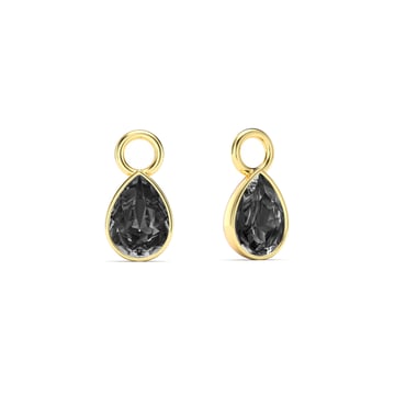 Petite Teardrop Mix Charms with Crystal Silver Night Crystals Gold Plated