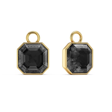 Asscher Mix Charms with Crystal Silver Night Crystals Gold Plated