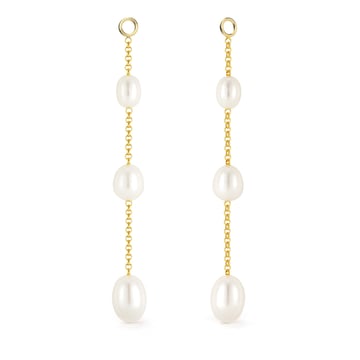 Triple Drop Freshwater Pearl Mix Charm Gold Plated
