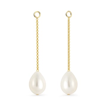 Single Drop Pear Freshwater Pearl Mix Charm Gold Plated