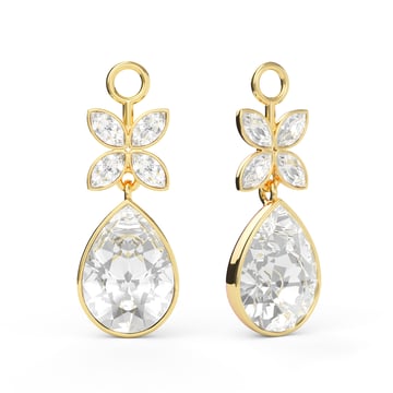 Victoria Teardrop Drop Mix Charms Clear Gold Plated