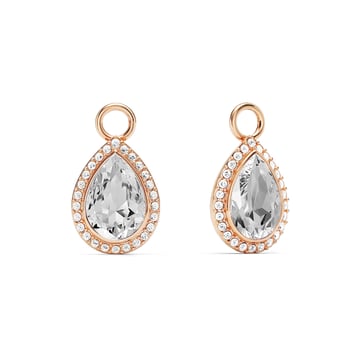 Angelic Teardrop Drop Mix Charms Clear Rose Gold Plated