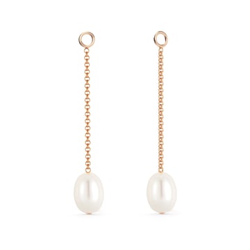 Petite Drop Freshwater Pearl Mix Charms Rose Gold Plated