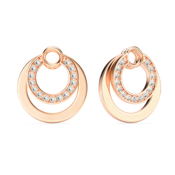 Circle Double Mix Charms Clear Crystal Rose Gold Plated