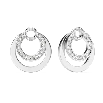 Circle Double Mix Charms Clear Crystal Rhodium Plated