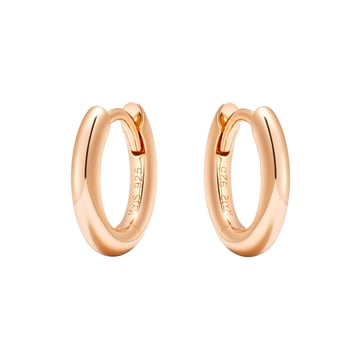 Minimal Mix Hoop Carrier Earrings in Sterling Silver Clear Rose Gold Plated