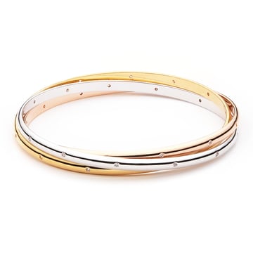 Trinity Interlocking Bracelet Bangle with Cubic Zirconia