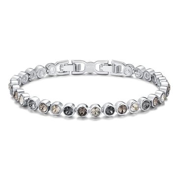 Tennis Bracelet with Crystal Silver Shade Swarovski Crystal Rhodium Plated