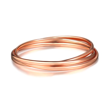 Trinity Interlocking Bangles Bridal Rose Gold Plated