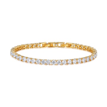 Jazz Tennis Bracelet with 4mm Clear Cubic Zirconia Bridal Gold Plated
