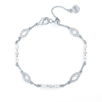 Continuity Bracelet with Clear Swarovski Crystals Rhodium Plated