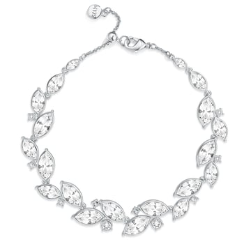 Paloma Bracelet with Clear Swarovski Crystals Rhodium Plated