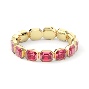 Octagon Sensational Tennis Bracelet Rose Crystals Gold Plated