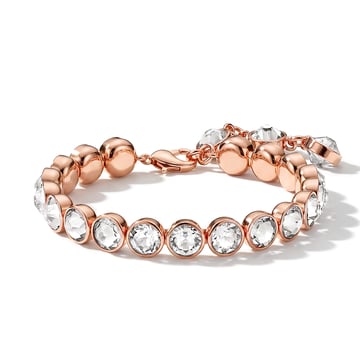 Signature Tennis Bracelet Clear Rose Gold Plated