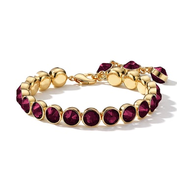 Signature Tennis Bracelet Burgandy Gold Plated