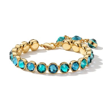 Signature Tennis Bracelet Blue Zircon and Indicolite Gold Plated