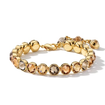 Signature Tennis Bracelet Colorado Topaz Smoked Topaz and Greige Gold Plated