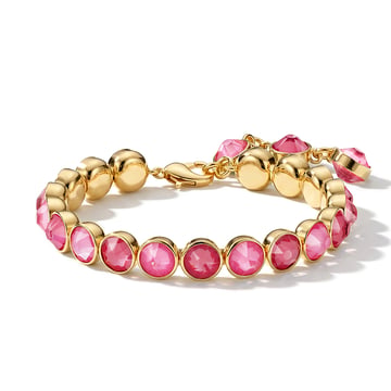 Signature Tennis Bracelet Crystal Dahlia Ignite and Poppy Red Gold Plated