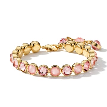 Signature Tennis Bracelet Light Rose and Crystal Flamingo Ignite Gold Plated