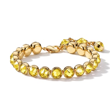Signature Tennis Bracelet Light Topaz Gold Plated