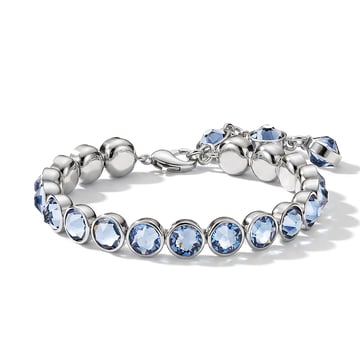 Signature Tennis Bracelet Light Sapphire Rhodium Plated