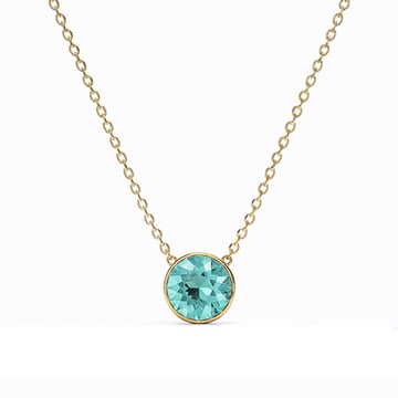 Bella 4 Carat Necklace Light Turquoise Crystal Gold Plated