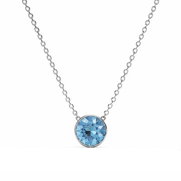 Bella 4 Carat Necklace Light Sapphire Crystal Rhodium Plated