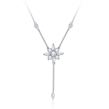 Camelia Stella Star Drop Necklace with Clear CZ