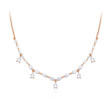 Louison Layer Necklace with Clear Cubic Zirconia Rose Gold Plated