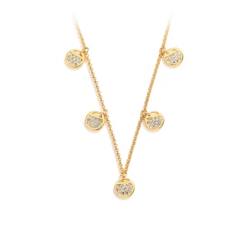 Ginger Layered Necklace with Clear Swarovski Crystals Gold Plated
