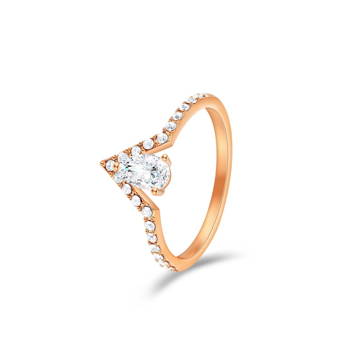 Vika Ring with Clear Swarovski Crystals Rose Gold Plated