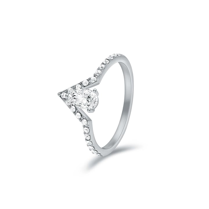 Vika Ring with Clear Swarovski Crystals Rhodium Plated