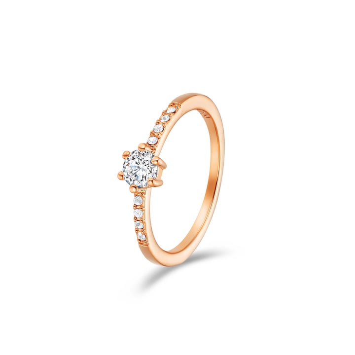 Vittore Attract Ring with Clear Swarovski Crystals Rose Gold Plated