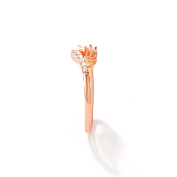Aelia Ring with CZ and Clear Swarovski Crystals Rose Gold Plated