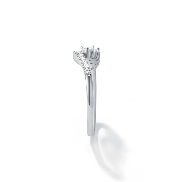 Aelia Ring with CZ and Clear Swarovski Crystals Rhodium Plated