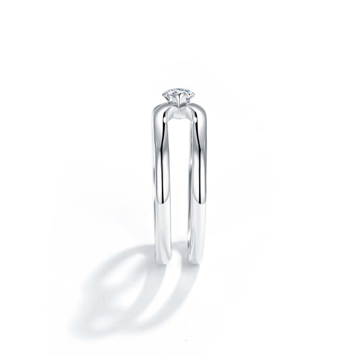 Stevie Unchained Ring with Marquise Cubic Zirconia Rhodium Plated