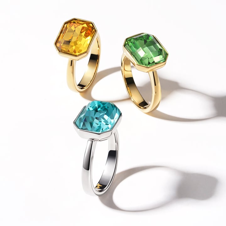 Octagon Solitaire Customised Cocktail Ring