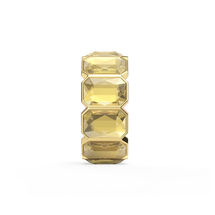 Octagon Band Ring Crystal Golden Shadow Crystals Gold Plated