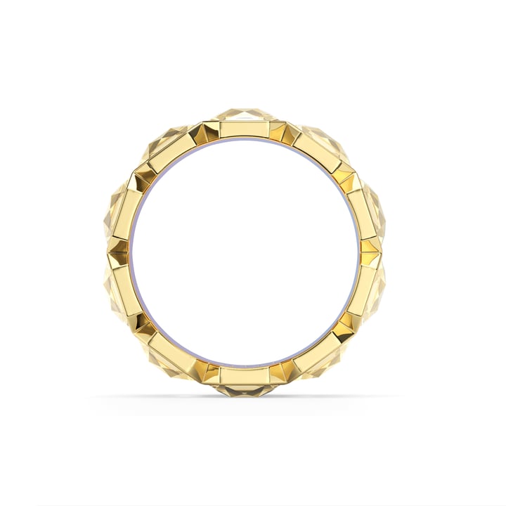 Octagon Band Ring Crystal Golden Shadow Crystals Gold Plated