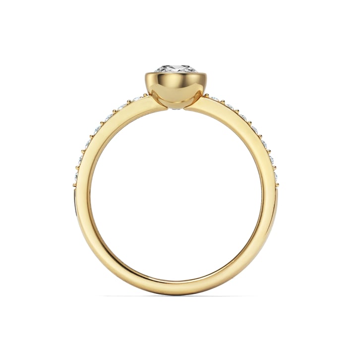 Solitaire Petite Round Ring Clear Crystals Gold Plated