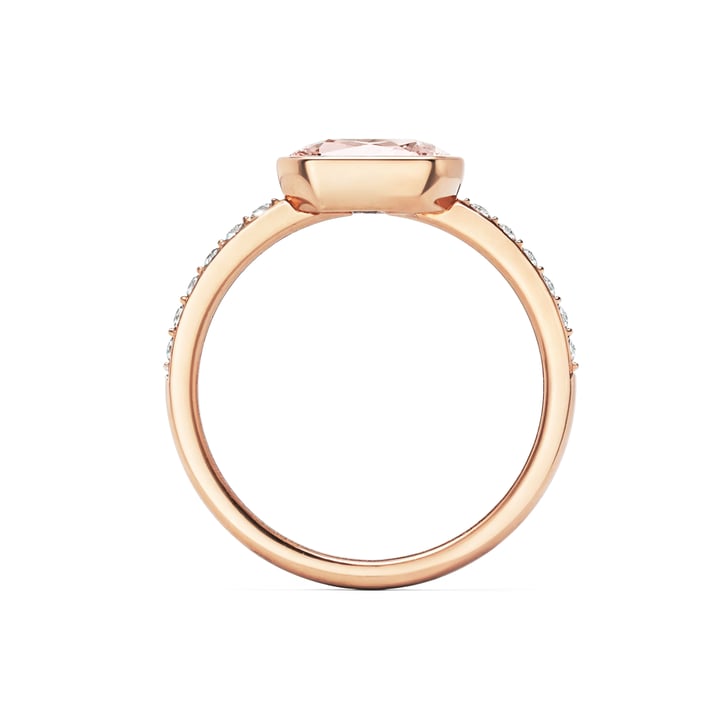 Solitaire Petite Octagon Ring with Vintage Rose Crystals Rose Gold Plated