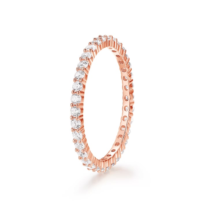 Vittore White Eternity Stackable Ring Sterling Silver Rose Gold Plated Stack