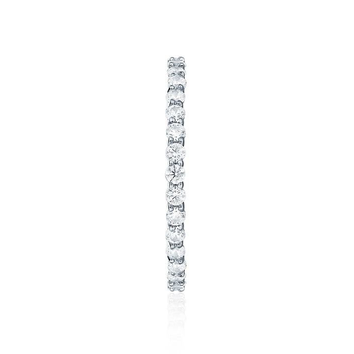Vittore White Eternity Stackable Ring Sterling Silver White Gold Plated Stacking Stack