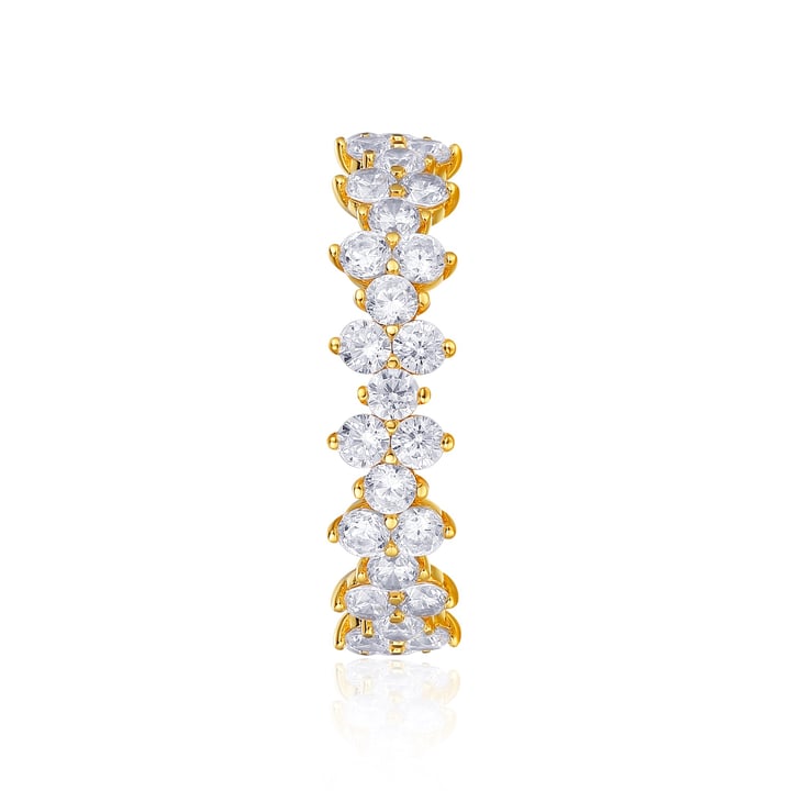 Victoria Cluster Statement Ring Sterling Silver Gold Plated Bridal Cocktail