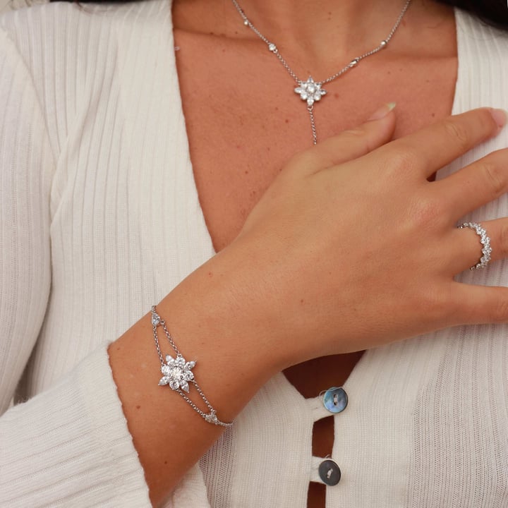 Victoria Cluster Statement Ring Sterling Silver Rose Gold Plated Bridal Cocktail