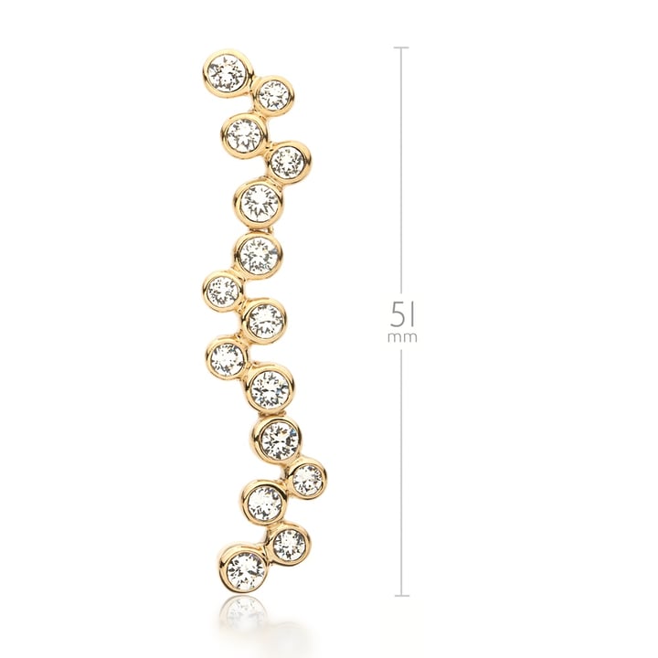 Fidelity Drop Earrings with Blue Clear Swarovski Crystals Dangle Wedding Gold Plated
