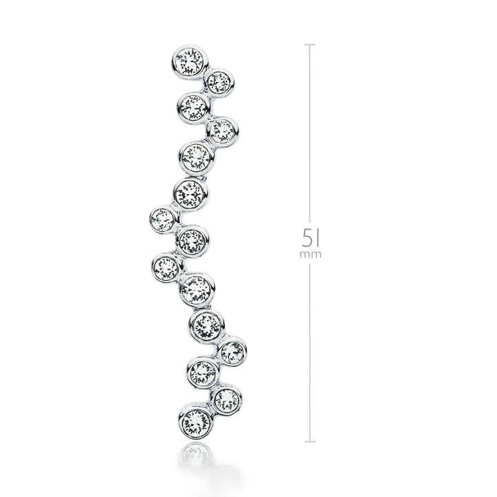 Fidelity Drop Earrings with Blue Clear Swarovski Crystals Dangle Wedding Rhodium Plated