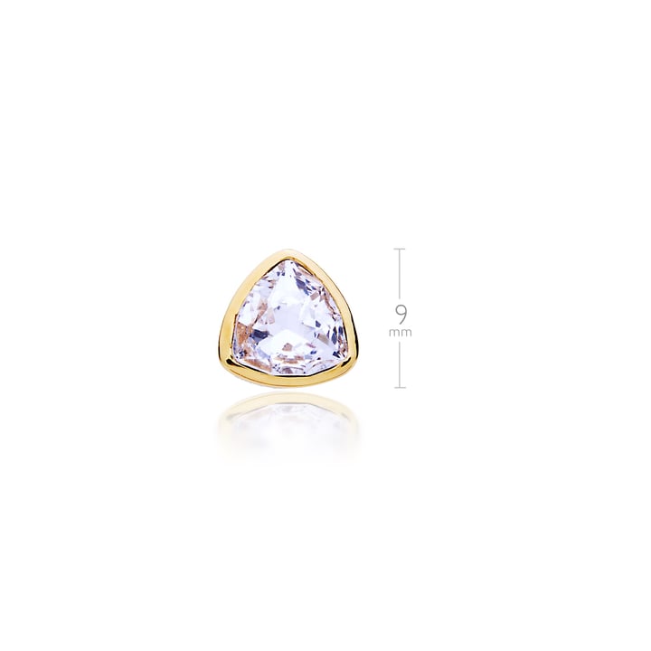 Brief Triangle Stud Earrings with Clear Swarovski Crystals Gold Plated