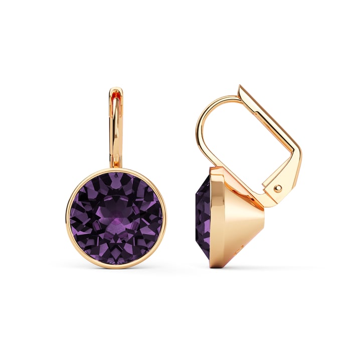 Bella Earrings with 4 Carat Iris Crystals Rose Gold Plated