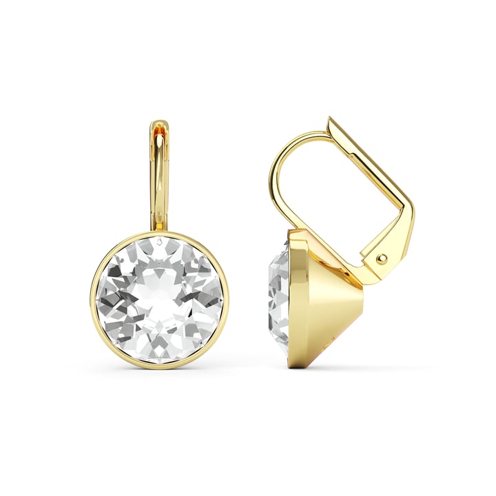 Bella Earrings with 4 Carat Clear Crystals Gold Plated